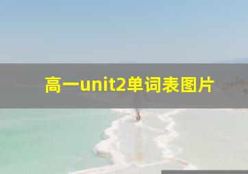 高一unit2单词表图片