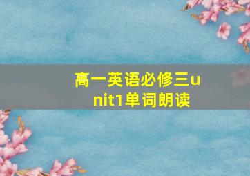 高一英语必修三unit1单词朗读