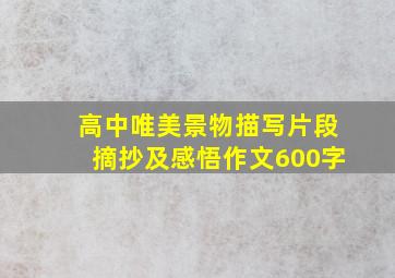 高中唯美景物描写片段摘抄及感悟作文600字