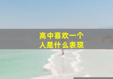 高中喜欢一个人是什么表现