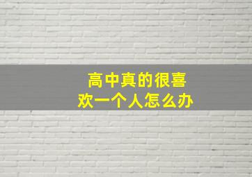 高中真的很喜欢一个人怎么办