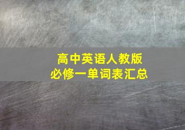 高中英语人教版必修一单词表汇总