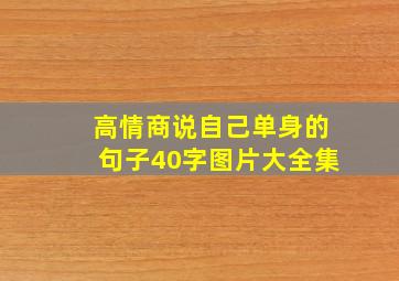 高情商说自己单身的句子40字图片大全集