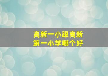 高新一小跟高新第一小学哪个好