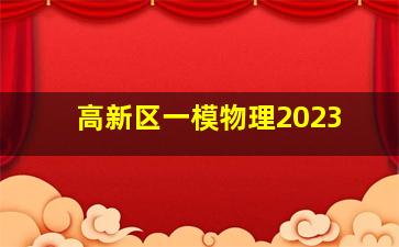 高新区一模物理2023