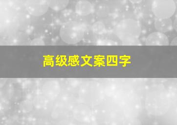 高级感文案四字