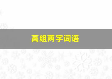 高组两字词语