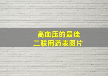 高血压的最佳二联用药表图片