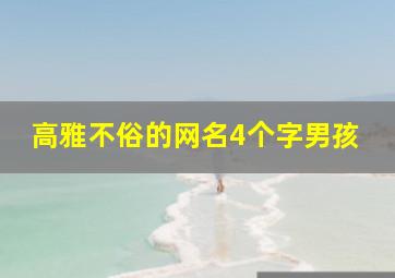 高雅不俗的网名4个字男孩