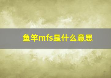 鱼竿mfs是什么意思