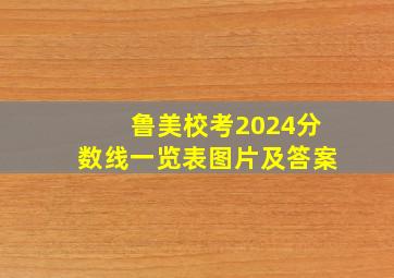 鲁美校考2024分数线一览表图片及答案