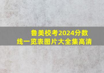 鲁美校考2024分数线一览表图片大全集高清