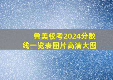 鲁美校考2024分数线一览表图片高清大图