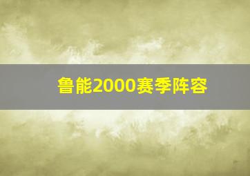 鲁能2000赛季阵容