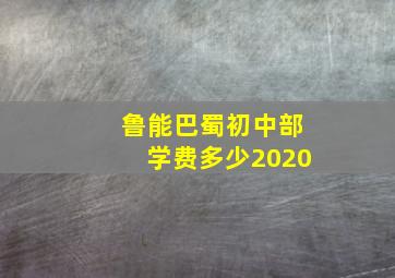 鲁能巴蜀初中部学费多少2020