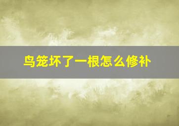 鸟笼坏了一根怎么修补