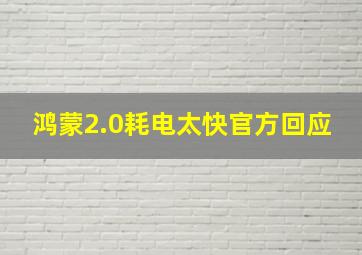 鸿蒙2.0耗电太快官方回应