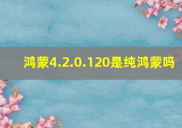 鸿蒙4.2.0.120是纯鸿蒙吗