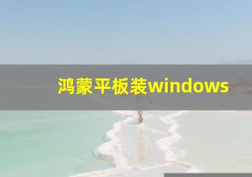 鸿蒙平板装windows