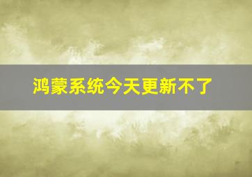 鸿蒙系统今天更新不了