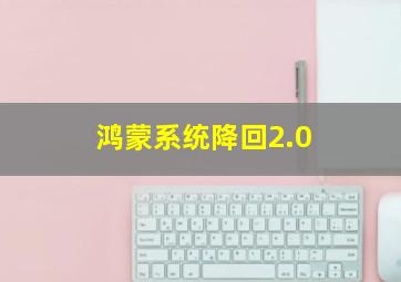 鸿蒙系统降回2.0