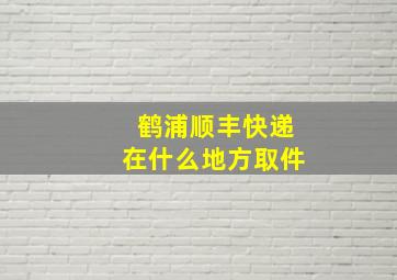 鹤浦顺丰快递在什么地方取件