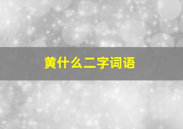 黄什么二字词语