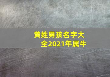 黄姓男孩名字大全2021年属牛