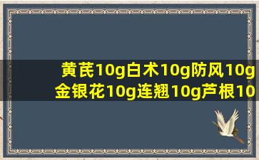 黄芪10g白术10g防风10g金银花10g连翘10g芦根10g