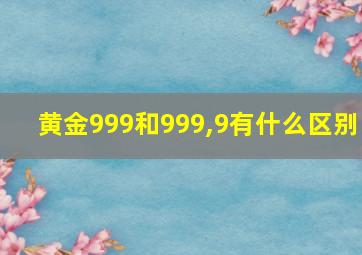 黄金999和999,9有什么区别