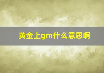 黄金上gm什么意思啊