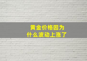 黄金价格因为什么波动上涨了