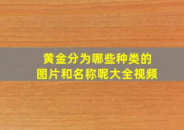 黄金分为哪些种类的图片和名称呢大全视频