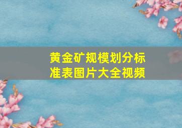 黄金矿规模划分标准表图片大全视频