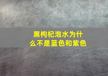 黑枸杞泡水为什么不是蓝色和紫色