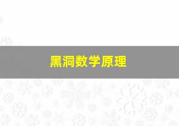 黑洞数学原理