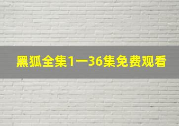 黑狐全集1一36集免费观看