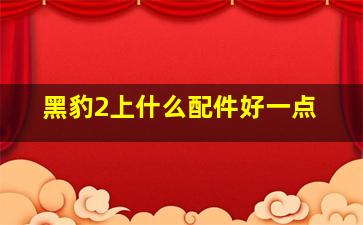 黑豹2上什么配件好一点