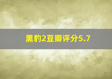 黑豹2豆瓣评分5.7