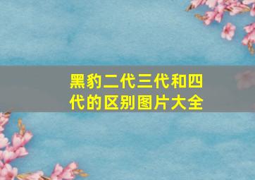 黑豹二代三代和四代的区别图片大全