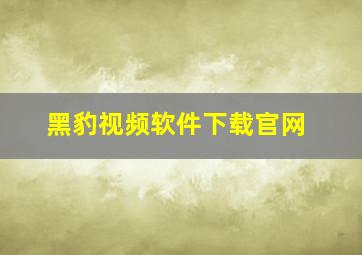 黑豹视频软件下载官网