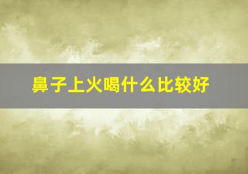 鼻子上火喝什么比较好