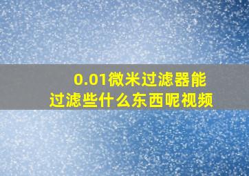 0.01微米过滤器能过滤些什么东西呢视频