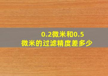 0.2微米和0.5微米的过滤精度差多少