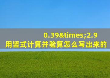 0.39×2.9用竖式计算并验算怎么写出来的