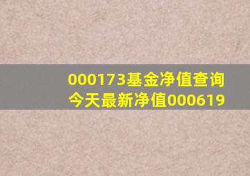 000173基金净值查询今天最新净值000619