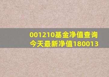 001210基金净值查询今天最新净值180013