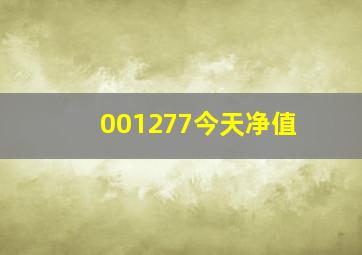 001277今天净值