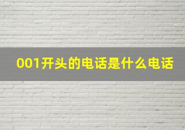 001开头的电话是什么电话