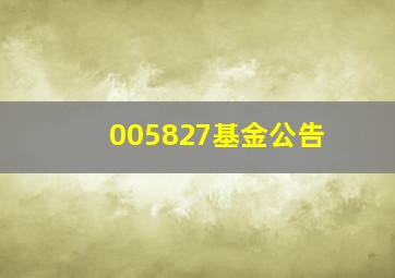 005827基金公告